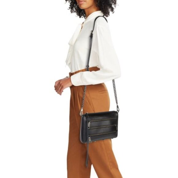 Rebecca Minkoff Mini 5 Zip Leather Crossbody Bag - Picture 4 of 4